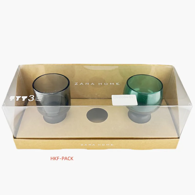 Wine glass box with transparent lid